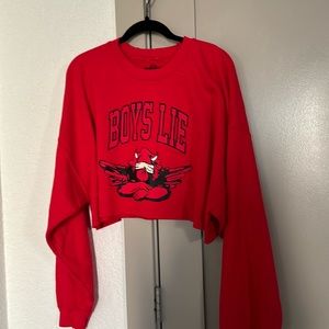 Boys Lie Cropped Logo Sweatshirt
